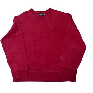 Polo Ralph Lauren vintage men thick 2XL crew neck small pony wide wrist shirt